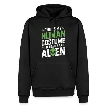 Menschenkostüm, Halloween-alien-thema Fantasievoll - Männer Premium Bio Hoodie - Schwarz - Vorne - Nico (187cm)