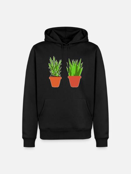 Topfpflanzen - Männer Premium Bio Hoodie - Schwarz