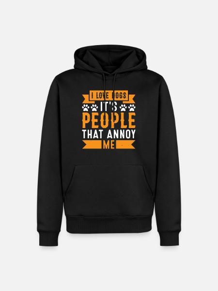 HundeLiebe - Männer Premium Bio Hoodie - Schwarz