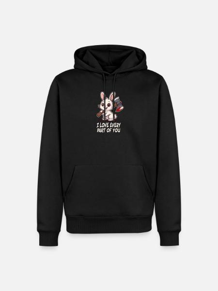 Süßer Killer-Hase - Männer Premium Bio Hoodie - Schwarz