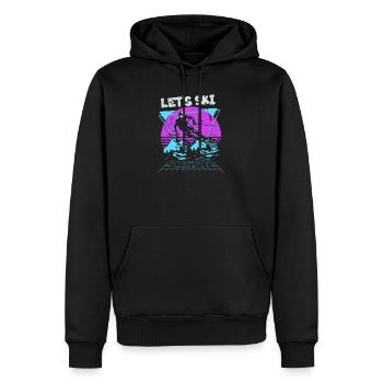 Lass uns Ski Neon Retro - Männer Premium Bio Hoodie - Schwarz - Vorne - Nico (187cm)