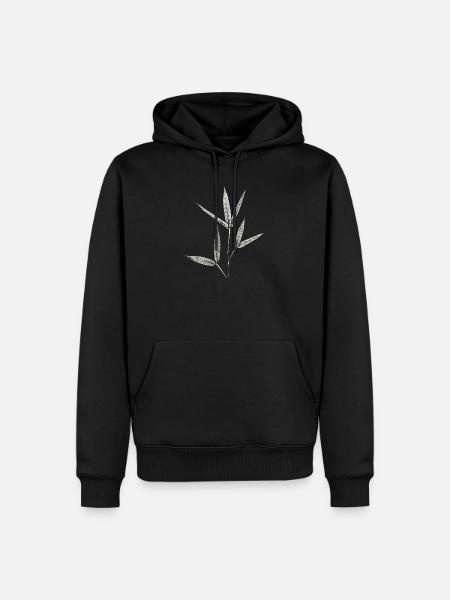 Bambus Botanischer Blätterdruck - Männer Premium Bio Hoodie - Schwarz