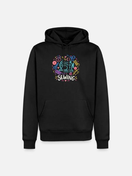 Love Sewing Machine Craft - Männer Premium Bio Hoodie - Schwarz