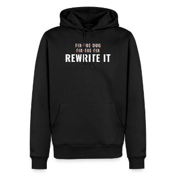 Bug beheben Umschreiben Softwareingenieur - Männer Premium Bio Hoodie - Schwarz - Vorne - Nico (187cm)