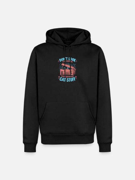 Katzengeheimnis im Karton - Männer Premium Bio Hoodie - Schwarz