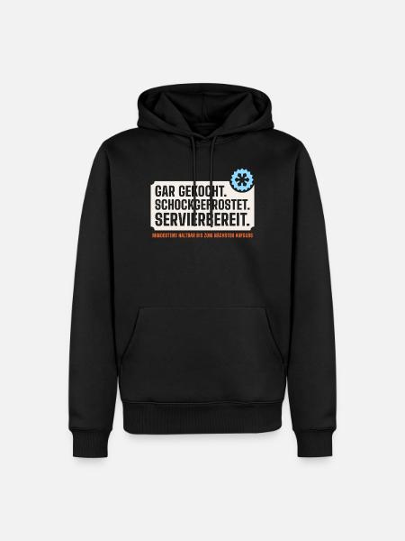 Gar gekocht. Schockgefrostet. Servierbereit. - Männer Premium Bio Hoodie - Schwarz