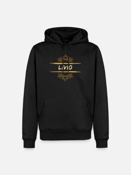 Geburtsname Livio - Männer Premium Bio Hoodie - Schwarz