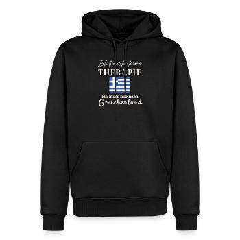 Ich brauch keine Therapie Griechenland - Männer Premium Bio Hoodie - Schwarz - Vorne - Nico (187cm)
