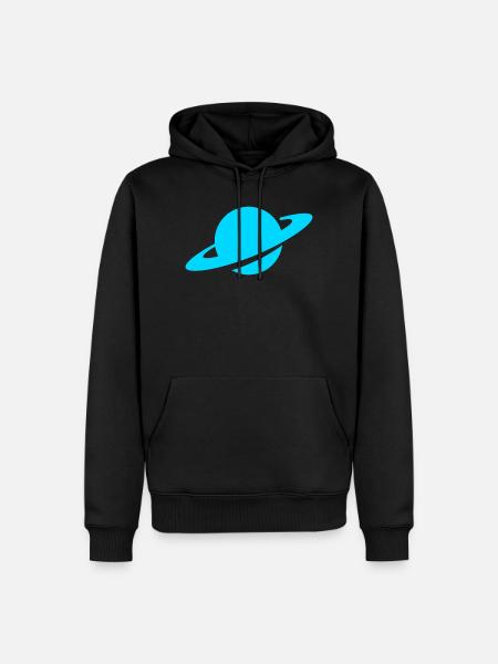 Blauer Ringplanet - Männer Premium Bio Hoodie - Schwarz