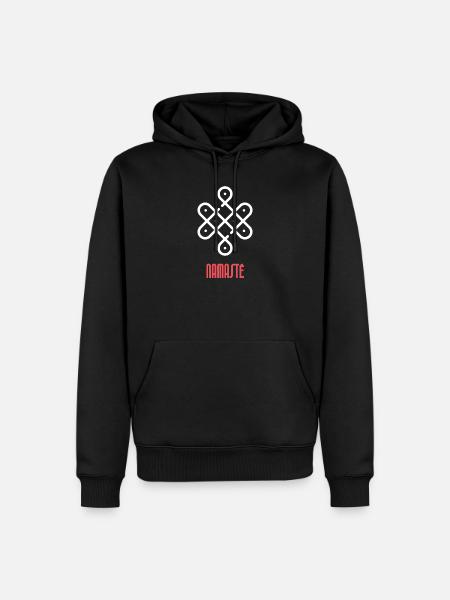 Namasté Yoga lovers - Männer Premium Bio Hoodie - Schwarz