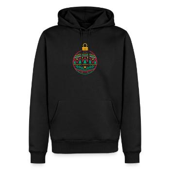 Minimalistische Weihnachtskugel - Männer Premium Bio Hoodie - Schwarz - Vorne - Nico (187cm)