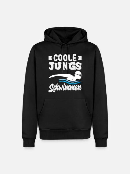 Schwimmsport Schwimmer Spruch Geschenk - Männer Premium Bio Hoodie - Schwarz