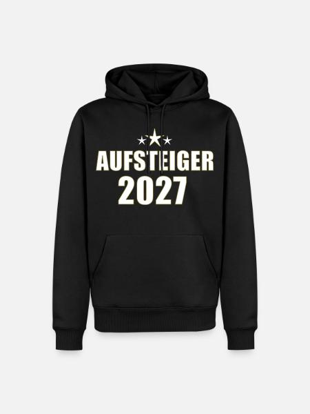 Aufsteiger 2027 - Männer Premium Bio Hoodie - Schwarz