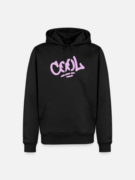 COOL Graffiti Pastellrosa - Männer Premium Bio Hoodie - Schwarz