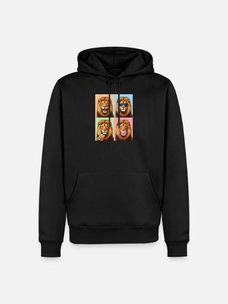 Löwen Löwe - Männer Premium Bio Hoodie - Schwarz