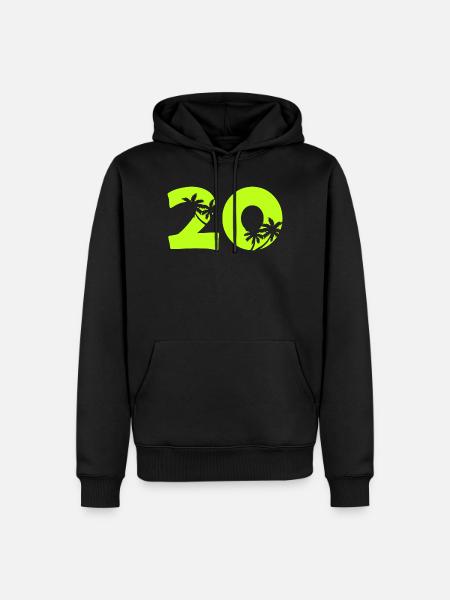 20er Tropenpalmen Retro - Männer Premium Bio Hoodie - Schwarz