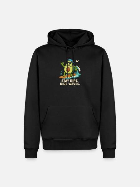 Stay ripe, ride waves - Männer Premium Bio Hoodie - Schwarz