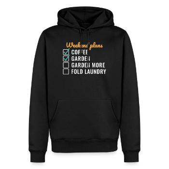 Wochenendpläne Kaffeegarten Mehr - Männer Premium Bio Hoodie - Schwarz - Vorne - Nico (187cm)