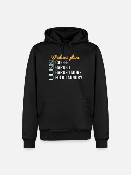 Wochenendpläne Kaffeegarten Mehr - Männer Premium Bio Hoodie - Schwarz