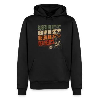 Busfahrer Mythos Legende Held - Männer Premium Bio Hoodie - Schwarz - Vorne - Nico (187cm)