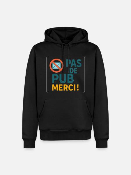 Keine Werbung, danke! - Männer Premium Bio Hoodie - Schwarz