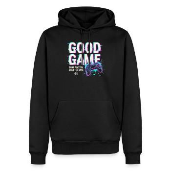 Neon Retro Game Graffiti - Männer Premium Bio Hoodie - Schwarz - Vorne - Nico (187cm)