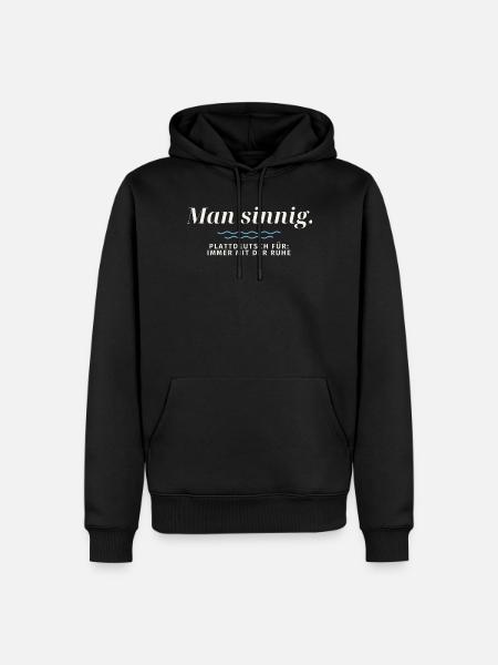 Man sinnig Plattdeutsch Ruhe - Männer Premium Bio Hoodie - Schwarz