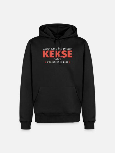 Oma mit Keksen Weihnachts 2026 - Männer Premium Bio Hoodie - Schwarz