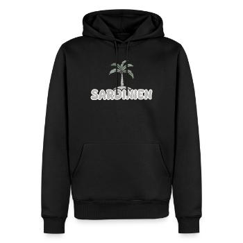 Urlaub Sardinien - Männer Premium Bio Hoodie - Schwarz - Vorne - Nico (187cm)