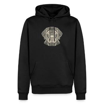 Hundekopf – Optische Konturkunst - Männer Premium Bio Hoodie - Schwarz - Vorne - Nico (187cm)