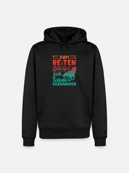 Lustiges Pferdemädchen & Reiter Spruch Geschenke - Männer Premium Bio Hoodie - Schwarz