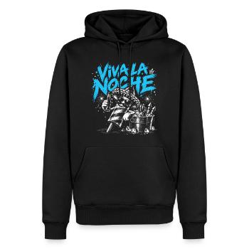 Viva La Noche – Feuerwerk - Männer Premium Bio Hoodie - Schwarz - Vorne - Nico (187cm)