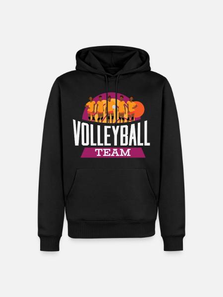 Volleyball Team – Mannschaft Retro Sonne - Männer Premium Bio Hoodie - Schwarz