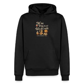 Wine Dogs And Weekends - Männer Premium Bio Hoodie - Schwarz - Vorne - Nico (187cm)