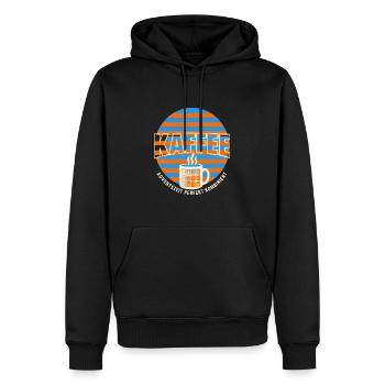 Kaffee und Adventszeit perfekt kombiniert - Männer Premium Bio Hoodie - Schwarz - Vorne - Nico (187cm)