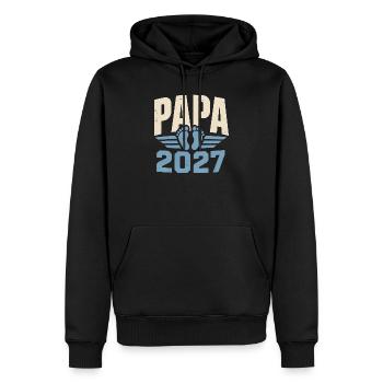 Papa 2027 Vorfreude Auf Das Erste Baby - Männer Premium Bio Hoodie - Schwarz - Vorne - Nico (187cm)