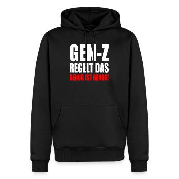 gen z regelt das - Männer Premium Bio Hoodie - Schwarz - Vorne - Nico (187cm)