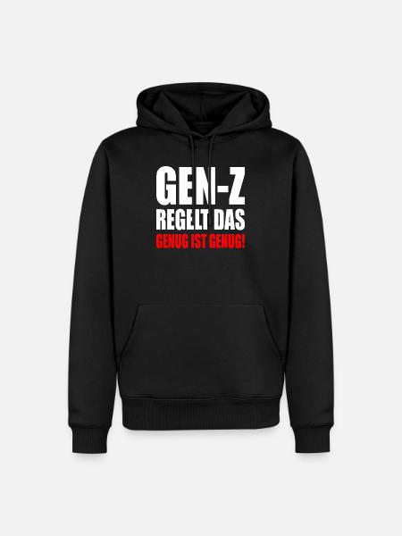 gen z regelt das - Männer Premium Bio Hoodie - Schwarz