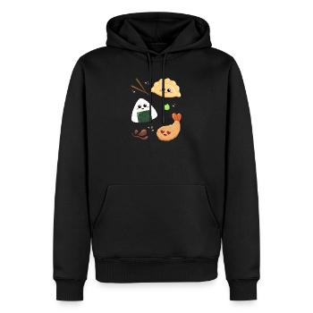 Asia Snacks für Essensliebhaber und Japan Fans - Männer Premium Bio Hoodie - Schwarz - Vorne - Nico (187cm)