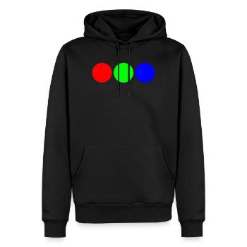 Triaden-Neonkreise - Männer Premium Bio Hoodie - Schwarz - Vorne - Nico (187cm)