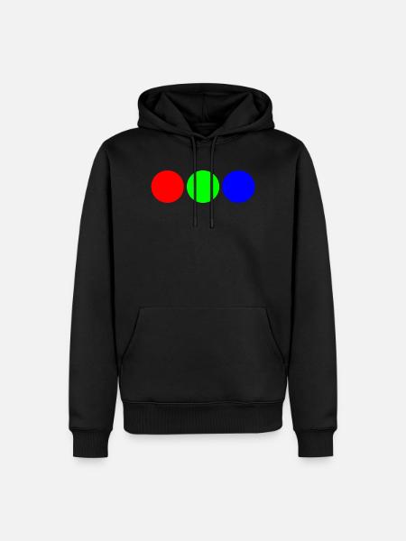 Triaden-Neonkreise - Männer Premium Bio Hoodie - Schwarz