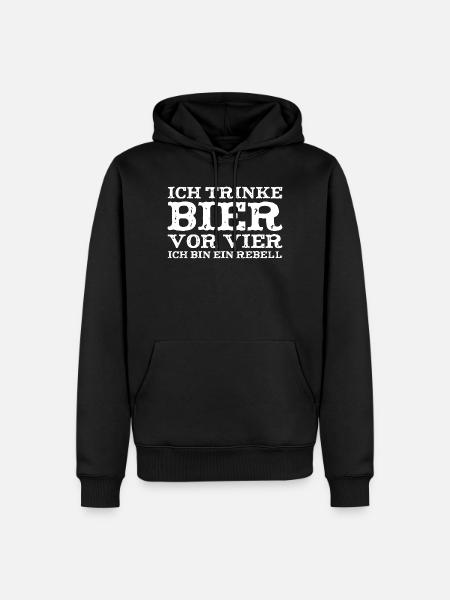 Rebell Spruch - Männer Premium Bio Hoodie - Schwarz