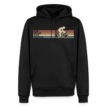 Eat Sleep Bike Repeat Für Radfahrer Radsport Retro - Männer Premium Bio Hoodie - Schwarz - Vorne - Nico (187cm)