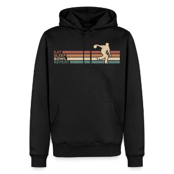 Eat Sleep Bowl Repeat Für Bowlingspieler Kegeln - Männer Premium Bio Hoodie - Schwarz - Vorne - Nico (187cm)