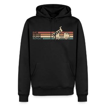 Eat Sleep Dump Repeat Kipplaster Fahrer Spruch - Männer Premium Bio Hoodie - Schwarz - Vorne - Nico (187cm)