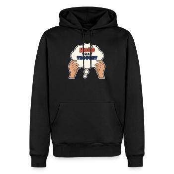 Halte diesen Gedanken fest - Männer Premium Bio Hoodie - Schwarz - Vorne - Nico (187cm)