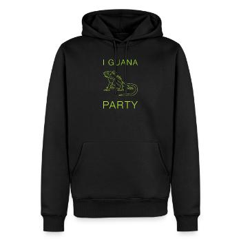I Guana Party Leguan Wortspiel Reptil - Männer Premium Bio Hoodie - Schwarz - Vorne - Nico (187cm)