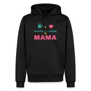 Kaffee + Liebe = Mama – Geschenk für Mama - Männer Premium Bio Hoodie - Schwarz - Vorne - Nico (187cm)