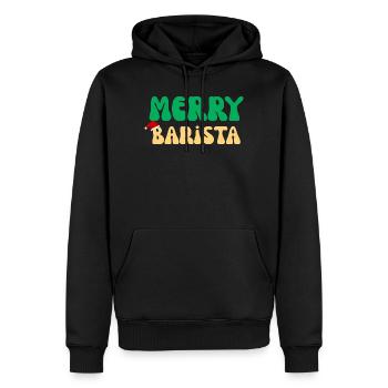 Frohe Barista Weihnachtspullover Kaffeemaschine Geschenk - Männer Premium Bio Hoodie - Schwarz - Vorne - Nico (187cm)
