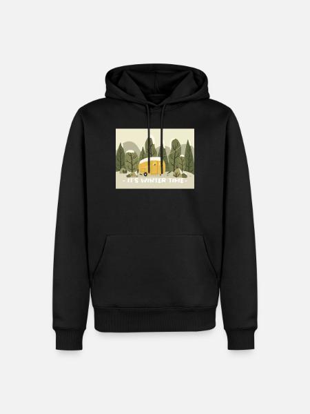 Retro Wohnmobil Winter Ready - Männer Premium Bio Hoodie - Schwarz